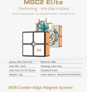 YJ MGC 2x2, a magnetic and fast 2x2 speed cube for quick and smooth solving.