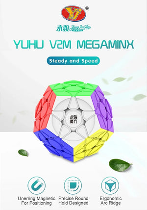 YJ Yuhu Megaminx, a smooth and magnetic 12-sided dodecahedron puzzle for advanced solvers.