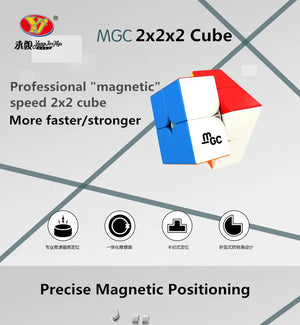 YJ MGC 2x2, a magnetic and fast 2x2 speed cube for quick and smooth solving.