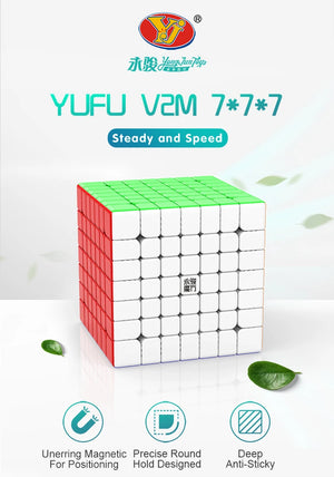 YJ YuFu V2M, a magnetic and smooth 5x5 speed cube designed for optimal performance and precision.
