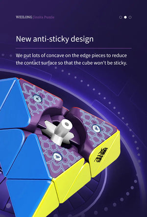 MoYu WeiLong Pyraminx, a smooth and precise pyraminx puzzle designed for fast solving.