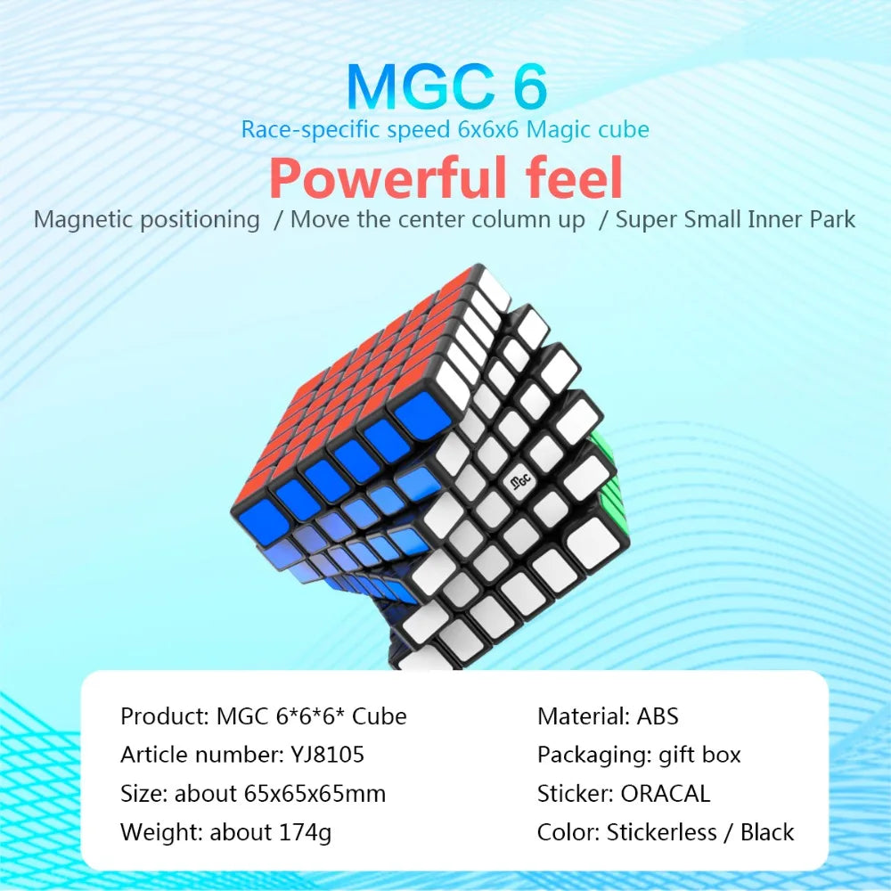 YJ MGC 6x6, a high-performance magnetic 6x6 speed cube designed for smooth and fast solving.