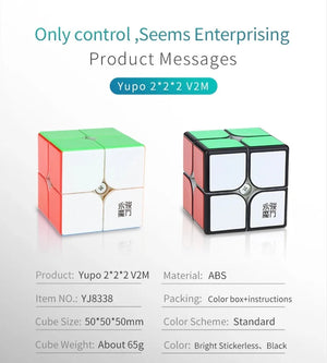 YJ YuPo V2M, a magnetic and smooth 2x2 speed cube designed for quick and precise solving.