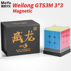 MoYu WeiLong GTS3M, a magnetic 3x3 speed cube known for its smooth performance and high speed.