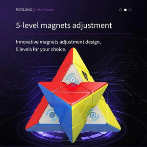 MoYu WeiLong Pyraminx, a smooth and precise pyraminx puzzle designed for fast solving.