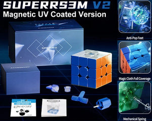 MoYu Super RS3M V2, an upgraded magnetic 3x3 speed cube offering enhanced performance and smoother turning.