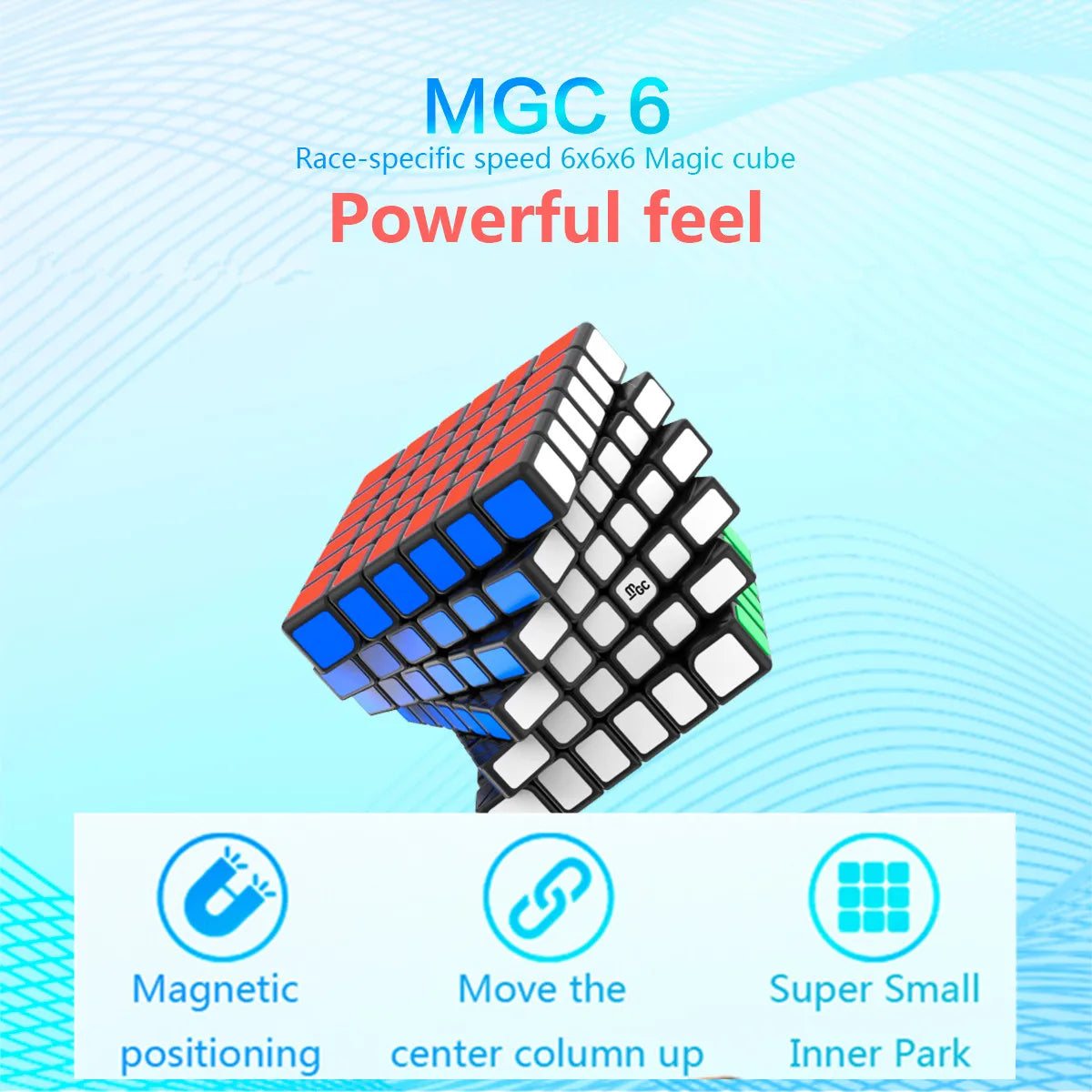 YJ MGC 6x6, a high-performance magnetic 6x6 speed cube designed for smooth and fast solving.
