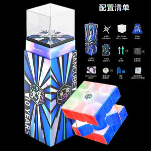 2024 GAN15 Maglev UV 10 Year Edition, a limited edition magnetic 3x3 speed cube featuring Maglev technology for ultra-smooth turning and fast solving