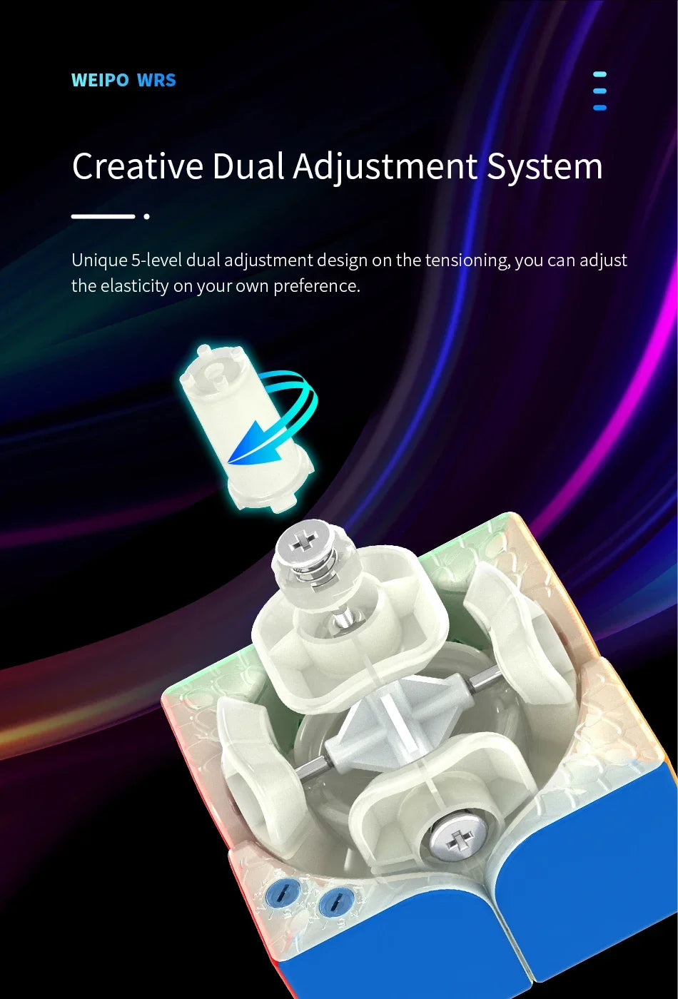 MoYu WeiPo WRS, a high-performance 3x3 magnetic speed cube known for its smooth turning and speed.