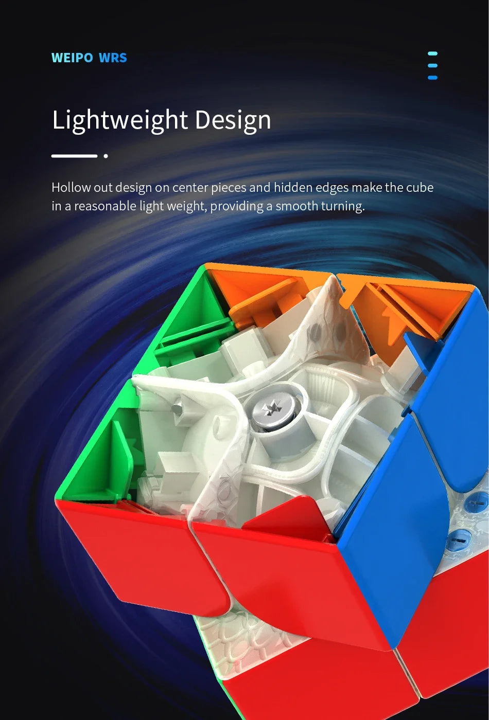 MoYu WeiPo WRS, a high-performance 3x3 magnetic speed cube known for its smooth turning and speed.