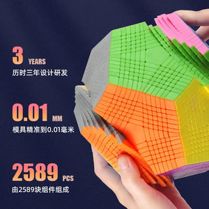 SengSo Megaminx 13x13, a large and complex dodecahedron puzzle offering a challenging solving experience for advanced speedcubers