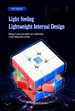 MoYu RS3M 2020, a high-quality magnetic 3x3 speed cube known for its smooth performance and fast turning.