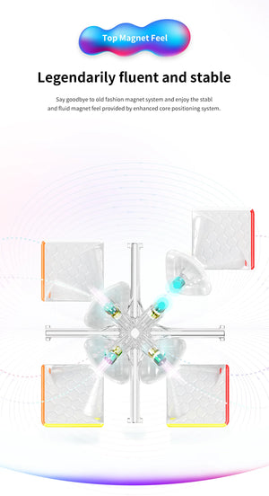 GAN11, a high-performance magnetic 3x3 speed cube designed for smooth turning and rapid solving.