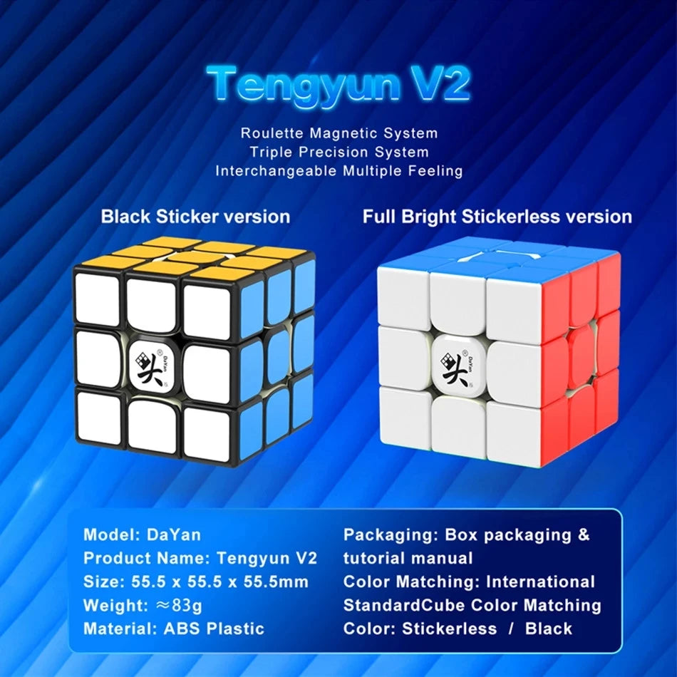 Dayan Tengyun V2 M, a smooth and fast 3x3 magnetic speed cube designed for optimal performance