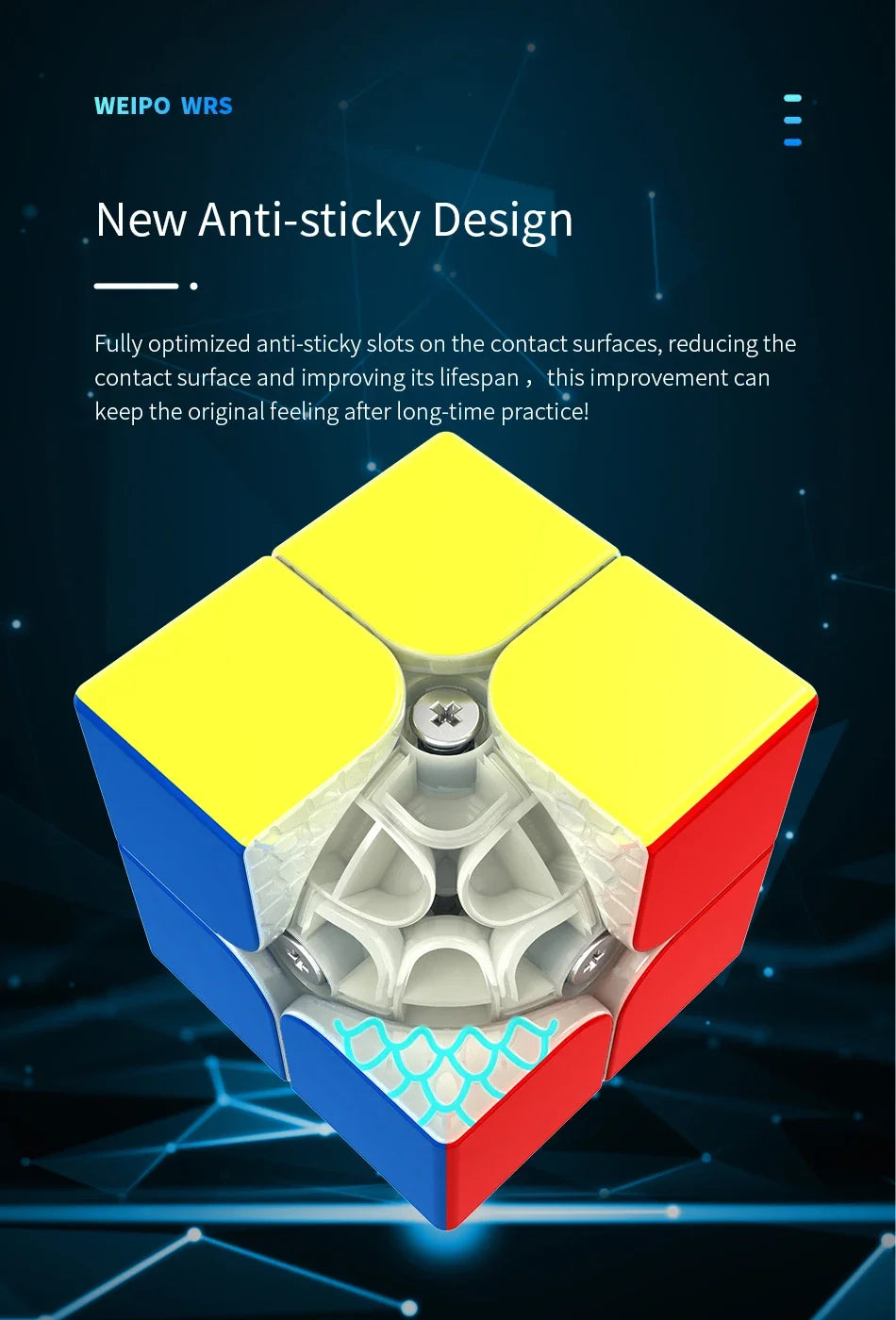 MoYu WeiPo WRS, a high-performance 3x3 magnetic speed cube known for its smooth turning and speed.