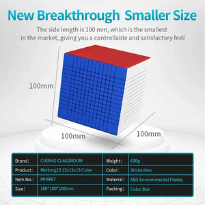 MoYu MFJS MeiLong 13x13, a high-performance 13x13 cube designed for advanced solvers, offering smooth turning and stability for complex solving