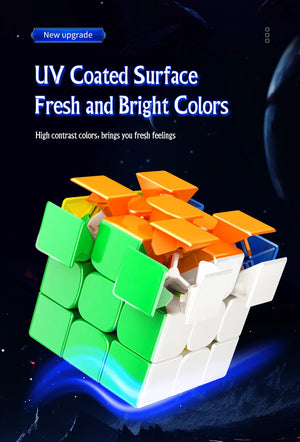 MoYu RS3M 2020, a high-quality magnetic 3x3 speed cube known for its smooth performance and fast turning.