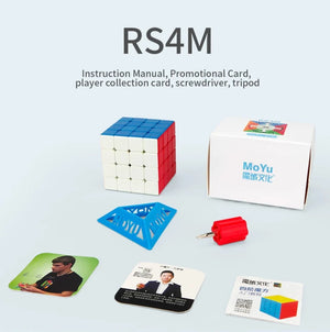 MoYu RS4M, a magnetic 4x4 speed cube designed for smooth, fast turning and optimal performance.