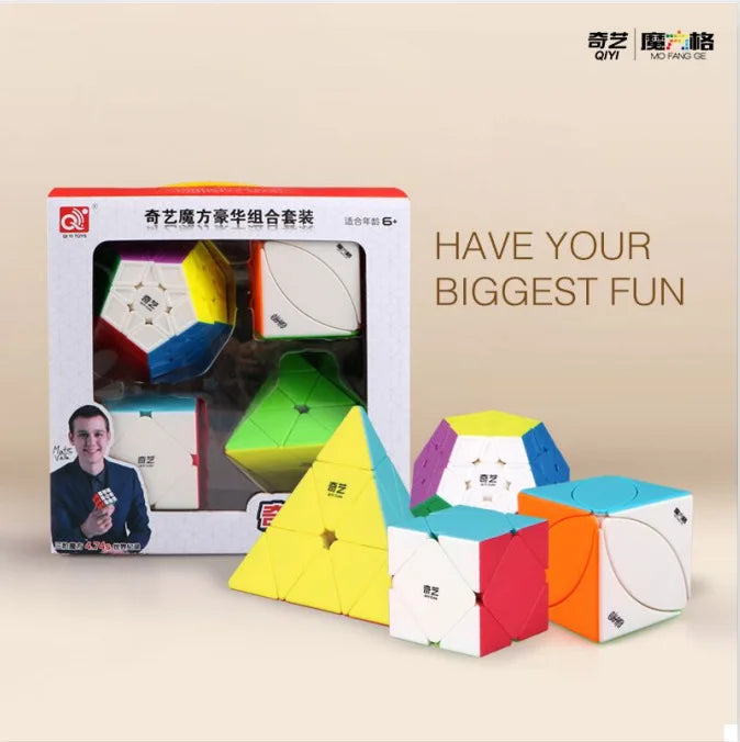 QiYi Ailen Bundle Set, a collection of unique and challenging twist puzzles with different shapes.