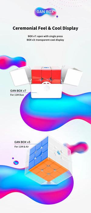 GAN11, a high-performance magnetic 3x3 speed cube designed for smooth turning and rapid solving.