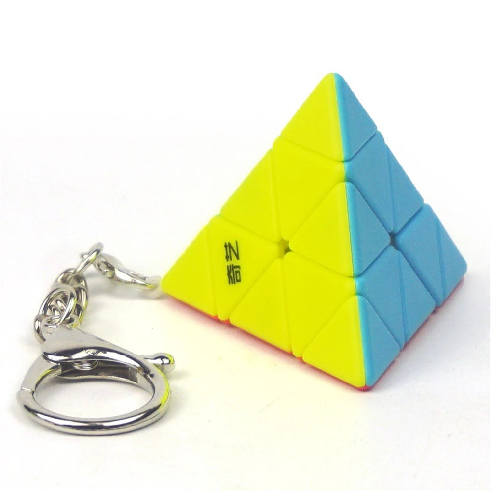 QiYi Keychain Series, a collection of mini-sized cubes and puzzles designed as keychains, offering portable fun and challenge on the go.