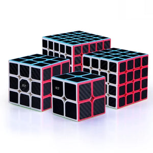 QiYi Carbon Fiber Cube, a sleek and durable 3x3 speed cube with a carbon fiber design.