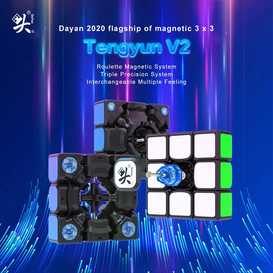 Dayan Tengyun V2 M, a smooth and fast 3x3 magnetic speed cube designed for optimal performance