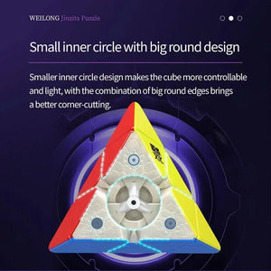 MoYu WeiLong Pyraminx, a smooth and precise pyraminx puzzle designed for fast solving.