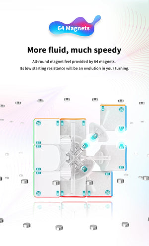 GAN11, a high-performance magnetic 3x3 speed cube designed for smooth turning and rapid solving.