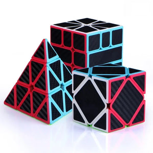 QiYi Carbon Fiber Cube, a sleek and durable 3x3 speed cube with a carbon fiber design.