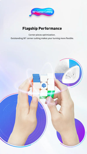 GAN11, a high-performance magnetic 3x3 speed cube designed for smooth turning and rapid solving.