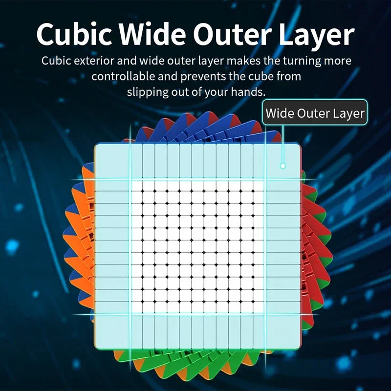 MoYu MFJS MeiLong 13x13, a high-performance 13x13 cube designed for advanced solvers, offering smooth turning and stability for complex solving