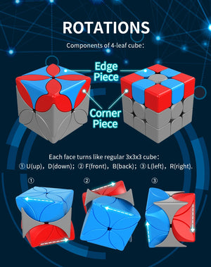 MoYu MeiLong Four Leaf Clover, a unique twist puzzle shaped like a four-leaf clover for added challenge
