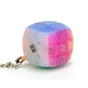QiYi Keychain Series, a collection of mini-sized cubes and puzzles designed as keychains, offering portable fun and challenge on the go.