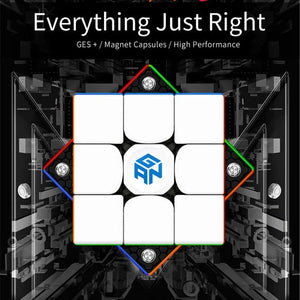 GAN356M, a magnetic 3x3 speed cube designed for smooth, fast turning and precise solving