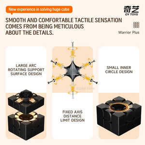 QiYi Warrior Plus 18cm, a large and durable 3x3 speed cube designed for smooth and fast solving.