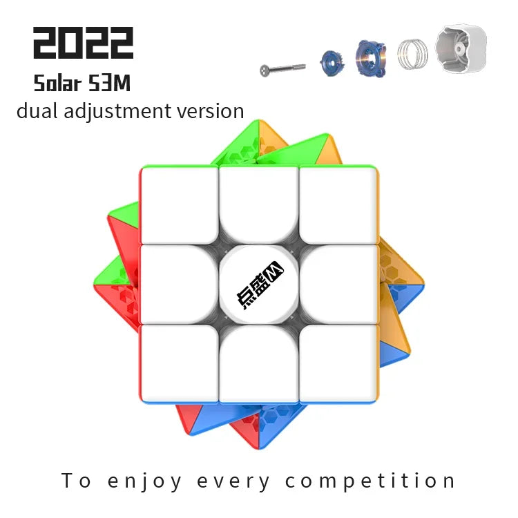 DianSheng Solar S3M 2022, a high-performance magnetic 3x3 speed cube designed for smooth turning and fast solving with modern updates for improved speedcubing.