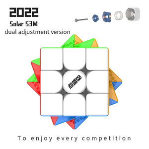 DianSheng Solar S3M 2022, a high-performance magnetic 3x3 speed cube designed for smooth turning and fast solving with modern updates for improved speedcubing.