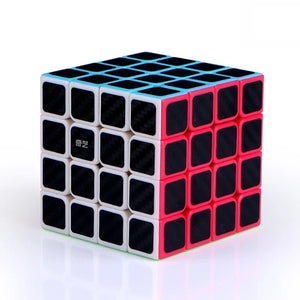 QiYi Carbon Fiber Cube, a sleek and durable 3x3 speed cube with a carbon fiber design.