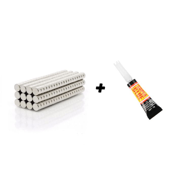 Neodymium Rare-Earth Magnets N35 50PCS 5mm x 2mm + Optional Super Glue - DailyPuzzles