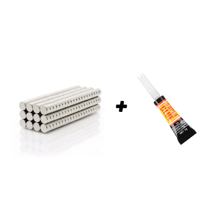Neodymium Rare-Earth Magnets N40 50PCS 4mm x 1.5mm + Optional Super Glue - DailyPuzzles