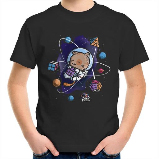 DailyPuzzles Youth Space Cat T-Shirt - DailyPuzzles
