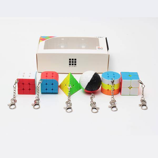 Zcube Mini Keychain Bundle (6 Cubes in 1) Speed Cube Puzzle Set - DailyPuzzles