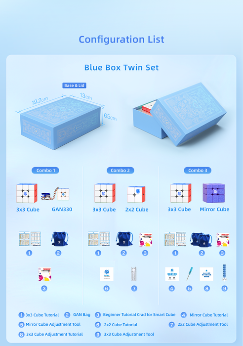 GAN Gift Box 2x2 & 3x3 - GAN 251 V2 + GAN 11 Air - DailyPuzzles